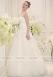 Floor length strapless A-line lace wedding dress wholesale